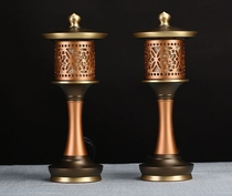  Haixin Buddha front lamp Changming Lamp Pure Copper court lamp Bronze brown LED electric candle
