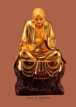 Haixin Buddha stately Buddha statue Taiwan pure copper hand-affixed gold Riding elephant Arhat to do deer Arhat to raise bowl Arhat