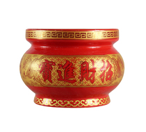 Haixin Buddha Buddha supplies Red Chaozhou bronzed porcelain incense Burner Lucky treasure furnace Jinyu Mantang Furnace