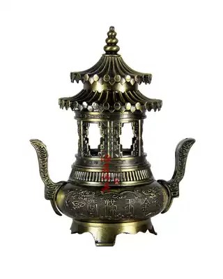 Haixin Buddha utensils Buddha hall supplies Sandalwood incense burner Babao ring incense burner Aromatherapy stove Alloy ring incense burner