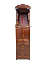 Haixin Buddha Buddha light shining Lotus Shenlou cabinet South Elm plain surface Wood color solid wood shrine 48 wide