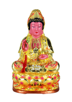 Solemn handmade camphor wood carved Buddha Statue Zhengjin Guanshiyin Bodhisattva 8 10 12 16 inches
