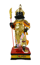 Haixin Buddha hand-carved camphor wood Guan Ping Zhou Cang statue Guan Di left and right to protect the guardian god
