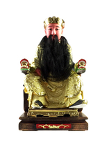 Haixin Buddha stately Buddha statue coreless camphor handmade wood carving gilt sand Gold Baosheng Emperor 12