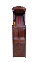 Haixin Buddha Buddha light shining Lotus Shenlou cabinet South Elm plain Mahogany color solid wood shrine 48 wide