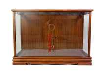 Haixin Buddha Teak tempered glass log plain glass niche 68 cm wide glass niche