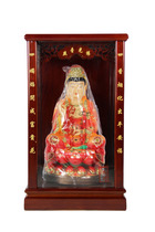 Solid wood mahogany color tempered glass niches Buddha Light hanging niches hanging cabinet 23 cm 8 inches 10 inches 12 inches universal