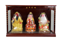 Haixin Buddha solid wood Mahogany color tempered glass niches Buddha Light hanging niches hanging cabinet 108 cm wide