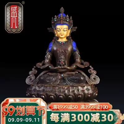 Shengfan Pure Copper Longevity Buddha Tibetan Buddhism Tantric Buddhism Buddha statue ornaments Nepal craft painting face