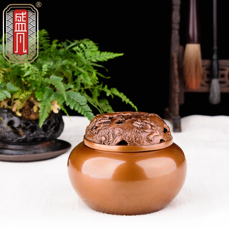 Shengfan copper incense burner pure copper incense burner lion incense burner Rui beast sandalwood incense burner incense burner antique incense burner with lid