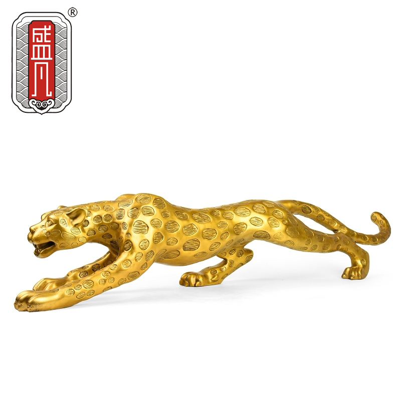 Shenfan brass cash leopard furnished creative home decoration Panther Living room wine cabinet crafts