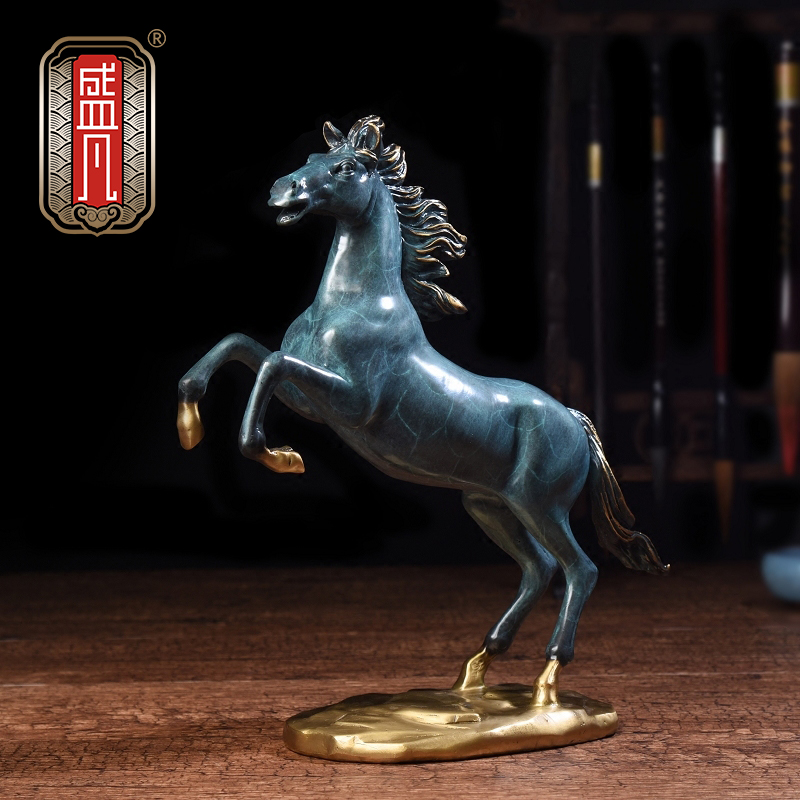 Sheng fan Brass Pendulum Pieces Brass Horse to Success Office Adornment Book House Craft Gifts Swing Accessories OPENING GIFTS FOR THE COMPANY