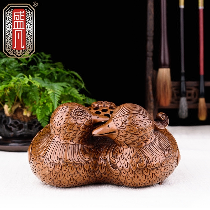 Sheng Fan Incense Stove Home indoor pure copper flow incense stove Incense Stove Great Incense Stove Mandarin Ducks and Furnace Bedroom Furnishing