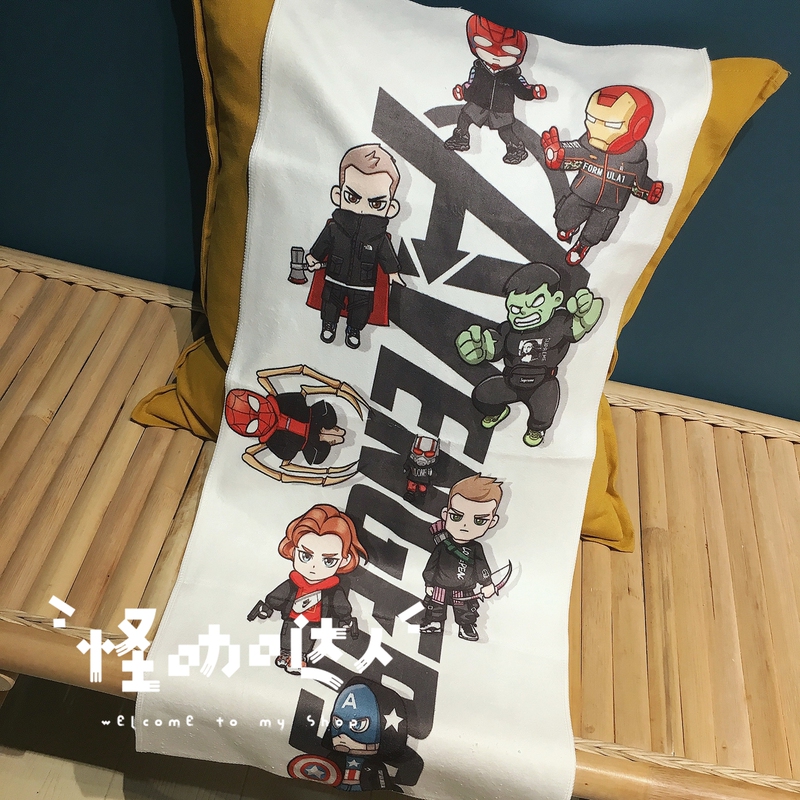 Marvel Cartoon Avengers Towel Bath Towel Black Widow Pillow Towel Personalized Gift Fitness Running Iron Man Trendy