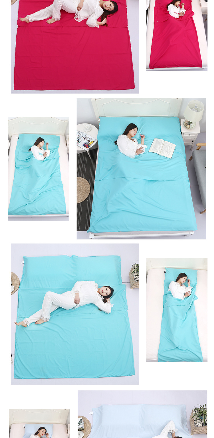 Du lịch khách sạn qua túi ngủ bẩn người lớn du lịch trong nhà đơn đôi di động bông mỏng du lịch chống bẩn tấm túi ngủ con cá mập