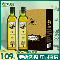 Spain imported extra virgin olive oil cooking oil gift box 500mlx2 Dragon Boat Festival group purchase gift