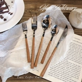 Корейская ложка для домашнего использования, вилка из нержавеющей стали, изысканная десертная посуда, популярно в интернете