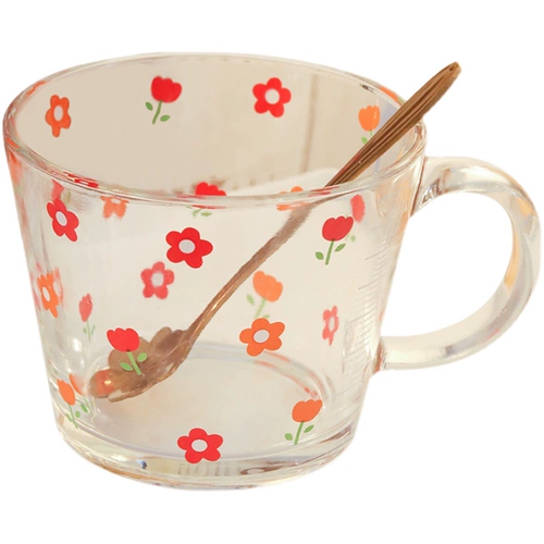 Симпатичная овсяная чашка чашка стакана чашка водяной чашки для девочки с высоким уровнем домашнего детского овсяного молока с масштабами