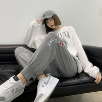 Pregnant Woman Pants Foreign Air Mesh Red New Pregnant Womens Sweatpants Spring Autumn Outwear Long Pants Loose Display Slim Sports Casual Bungles Pants