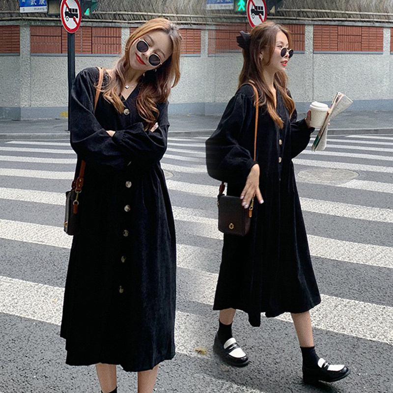 Early autumn pregnant women little black dress red 2021 new core core pregnant woman dress can be deducted breastfeeding