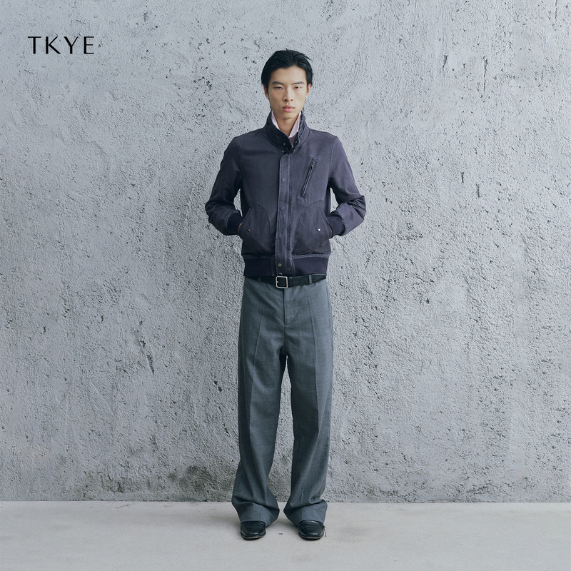 Tkye American Retro Stand-Up Collar Work Jacket for Men 2026 Autumn New Tree-Shaped Silhouette Coat Top