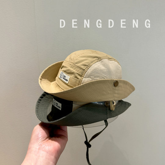Children's Hats, Spring and Autumn Thin Sunshade and Sun Protection Large Brim Fisherman Hats for Boys and Girls, Outdoor Korean Style Quick-Drying Bucket Hats