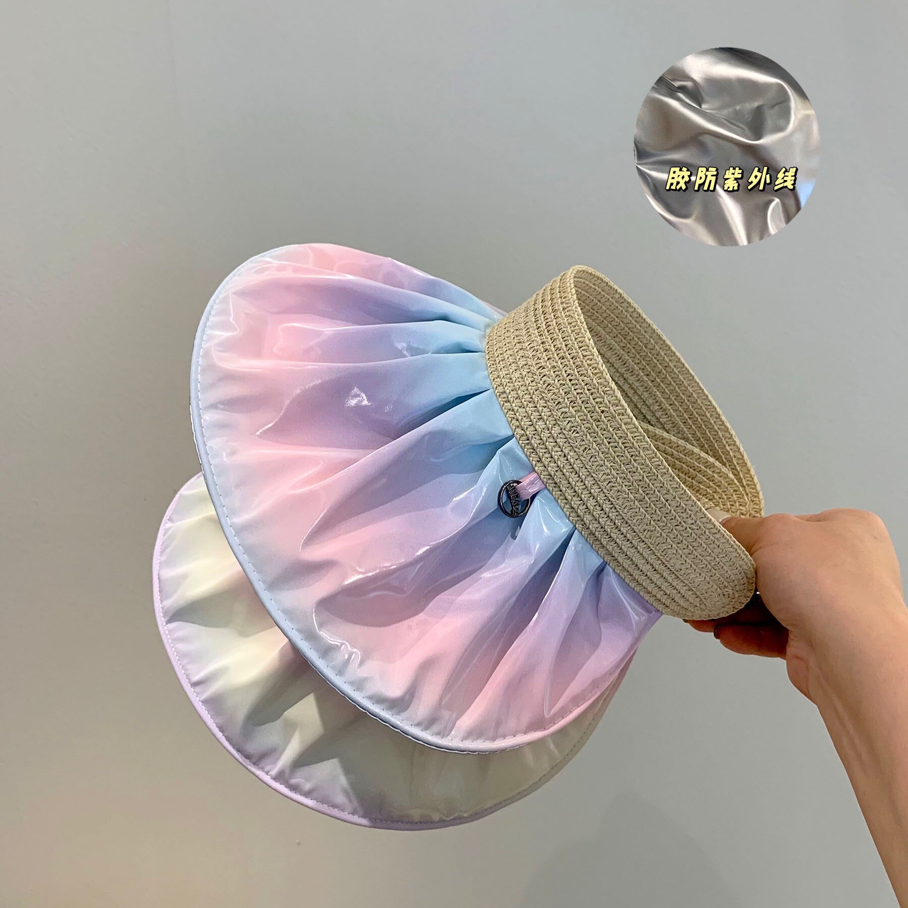 Baby sun hat boy and girl summer hat black shade cap gradient color top shell cap children's shade cap