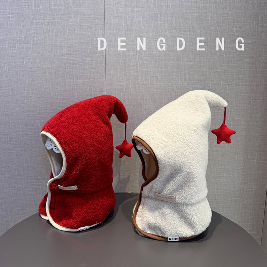 Children's Hats, Winter Cute New Year Baby Ear Protection Hats, Neck Scarf Integrated Hats, Thickened Festive Hats for Boys and Girls