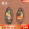 Thai Thai painting wood carving Wooden powder room men and women decoration listing Thai handmade house hanging decoration on the interior wall