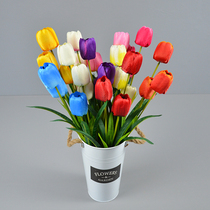 Simulation with 3 tulips to flower home dining table decoration flower bouquet studio shoot prop balcony flower green