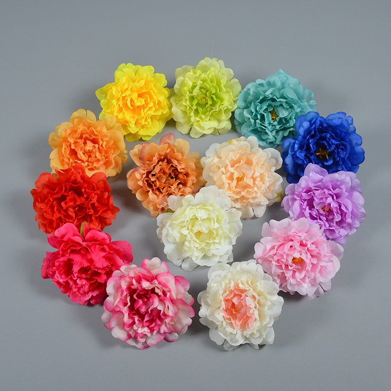 Simulation of New Peony Flower Wedding Wall Gallery Dance Shoot Prop Cap Flower Costume Flower Peony Embroidery Ball Rose