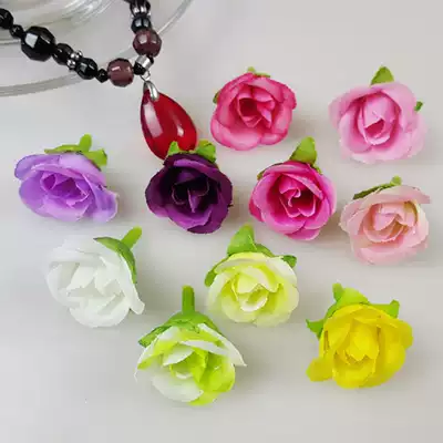 Small thumb flower simulation flower spring small tea bud diy flower head corsage wrist rosebud garland decoration