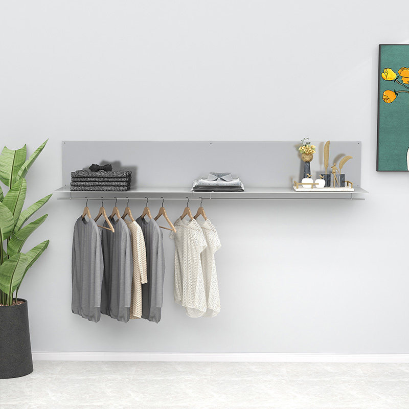 Clothing store display rack women's clothing store shoe bag jewelry stainless steel shelf coat wall partition shelf multi-layer