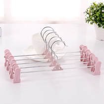 Pants rack 5 20 trouser supports multi-functional clothes hanger clothespins steel bedroom non-slip non-slip trouser clamps hangers
