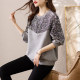 Long-sleeved sweater women's spring and autumn new large size loose slim stitching sequins fashion temperament air cotton all-match top