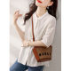 Design sense five-quarter-sleeved shirt women's spring and summer new fashion simple all-match shirt sweet and thin casual top