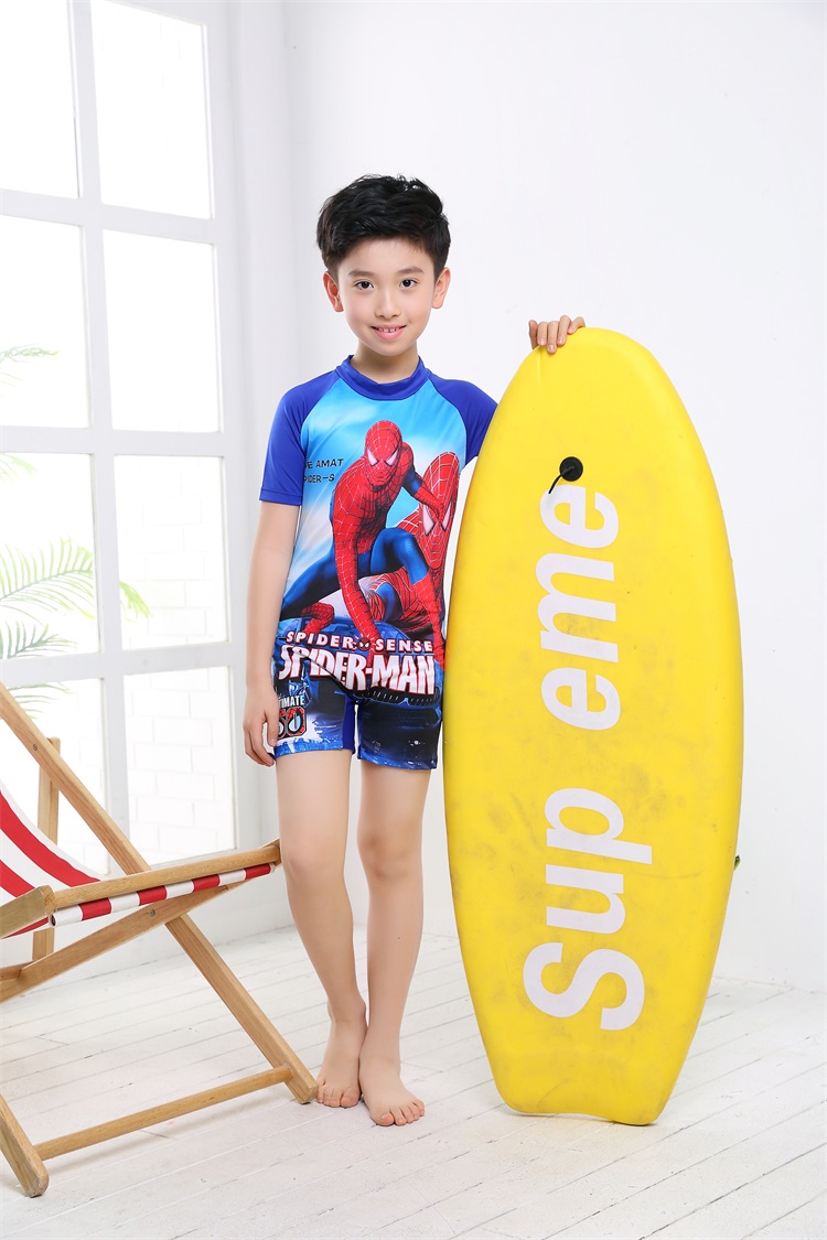 Áo tắm trẻ em của trẻ em dính liền trẻ em vừa và nhỏ Thomas Superman Ultraman Spa Hàn Quốc Nhanh chóng làm khô kem chống nắng Đặt bikini cho trẻ
