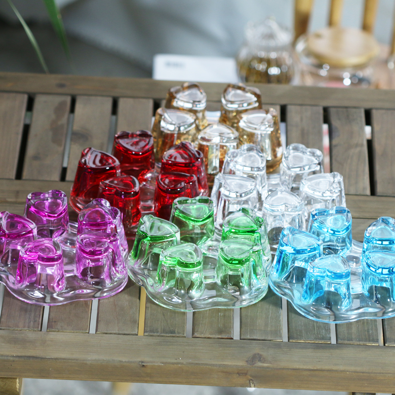 Heart-shaped Seat Crystal Seat Solid Teapot Base Glass Warm Tea Ware Candle Heated Tea Warmer heating seat