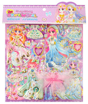 Princess Yiqi Change Stickers Change Clothes Girl Double Layer Bubble Stickers with Drill Stickers Children Princess Change Stickers