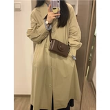 Осенний плащ, демисезонная куртка, длинное хаки японское пальто для отдыха, подходит для подростков, средней длины, в британском стиле