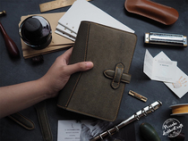 Leather Knight PXK-handmade imported tanned cowhide A6 binder notebook notebook leather case set