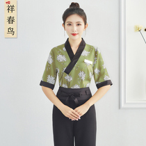 Beauty salon overalls female 2021 spring and summer new fashion temperament Health Center body foot technician Chinese beautician work clothes