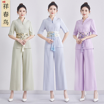 Beautician work clothes female high-end spring and summer Chinese foot bath health center SPA ear picking technician uniform beauty salon set