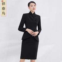 Professional suit female autumn and winter temperament small suit skirt host sales department dress work clothes ol stewardess uniform