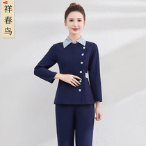 High-end beauty salon work clothes female autumn hotel waiter clothes foot bath technician set Fashion medical beauty nurse uniform