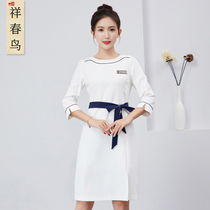 Beautician work clothes female summer New technician short sleeve dress nurse Club waiter beauty salon work clothes