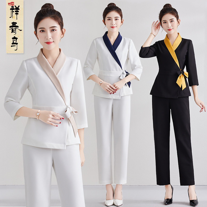 High - end beauty beauty saleswoman 2023 massage football mechanic sophisticated bath technician clothes serviced staff clothes