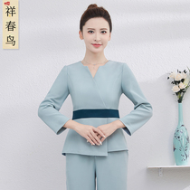 High-end beauty salon technician work clothes female autumn cleaner uniform Hotel foot Bath spa spa waiter work clothes