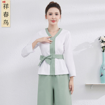 Beauty salon overalls female autumn new high-end health shop tea artist beauty body Nail Spa foot bath technician uniform