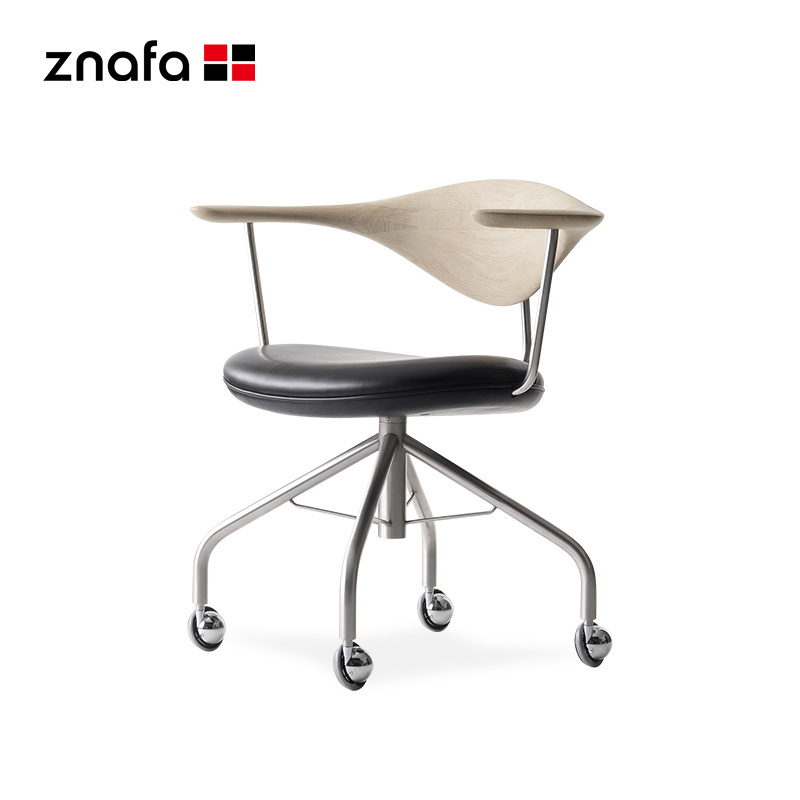 Computer Chair Swivel Stainless Steel Designer Study Leisure Home Office Chair Pp502 Swivel Chair